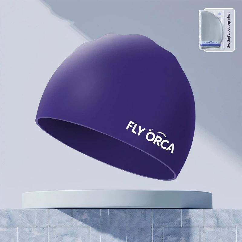 Gradient Silicone Swim Cap High Elasticity Waterproof Swimming Hat For Adults Pool Beach Water Sports