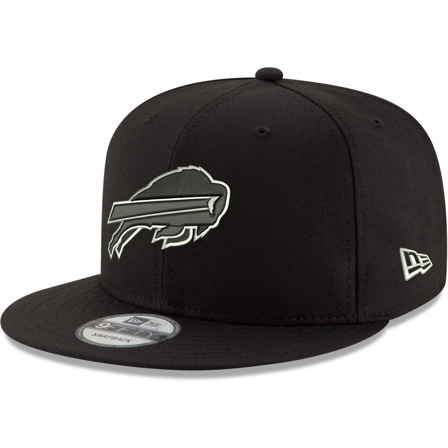 

New Era Buffalo Bills Hat NFL Black White 9FIFTY Snapback Adjustable Cap Adult One Size чёрный