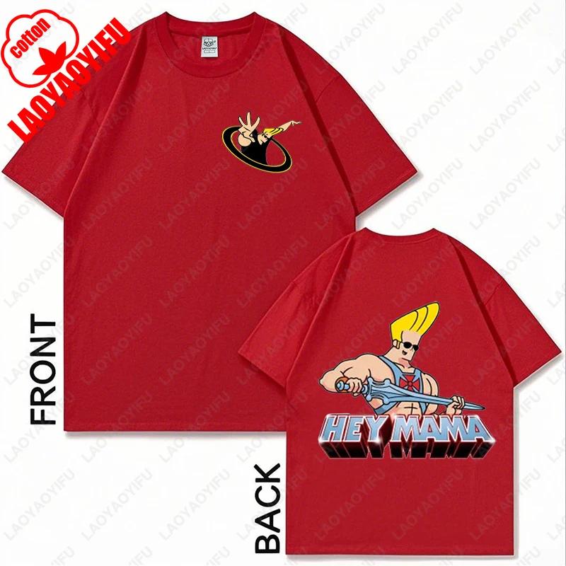 Johnny Bravo Fitness Graphic Shirt Retro Unisex Cotton Funny Teeshirt Casual Wear Birthday Present 80s 90s Hipster Adult Tops