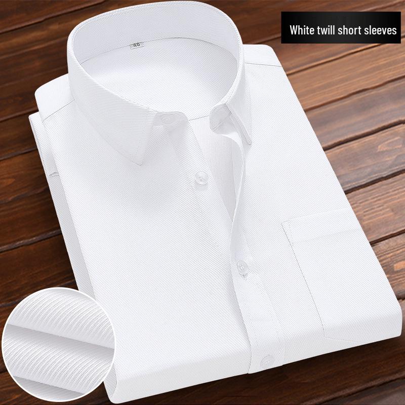 Men's Korean Style Long/Short Sleeve White Shirt - Casual & Formal Wear for Spring & Summer