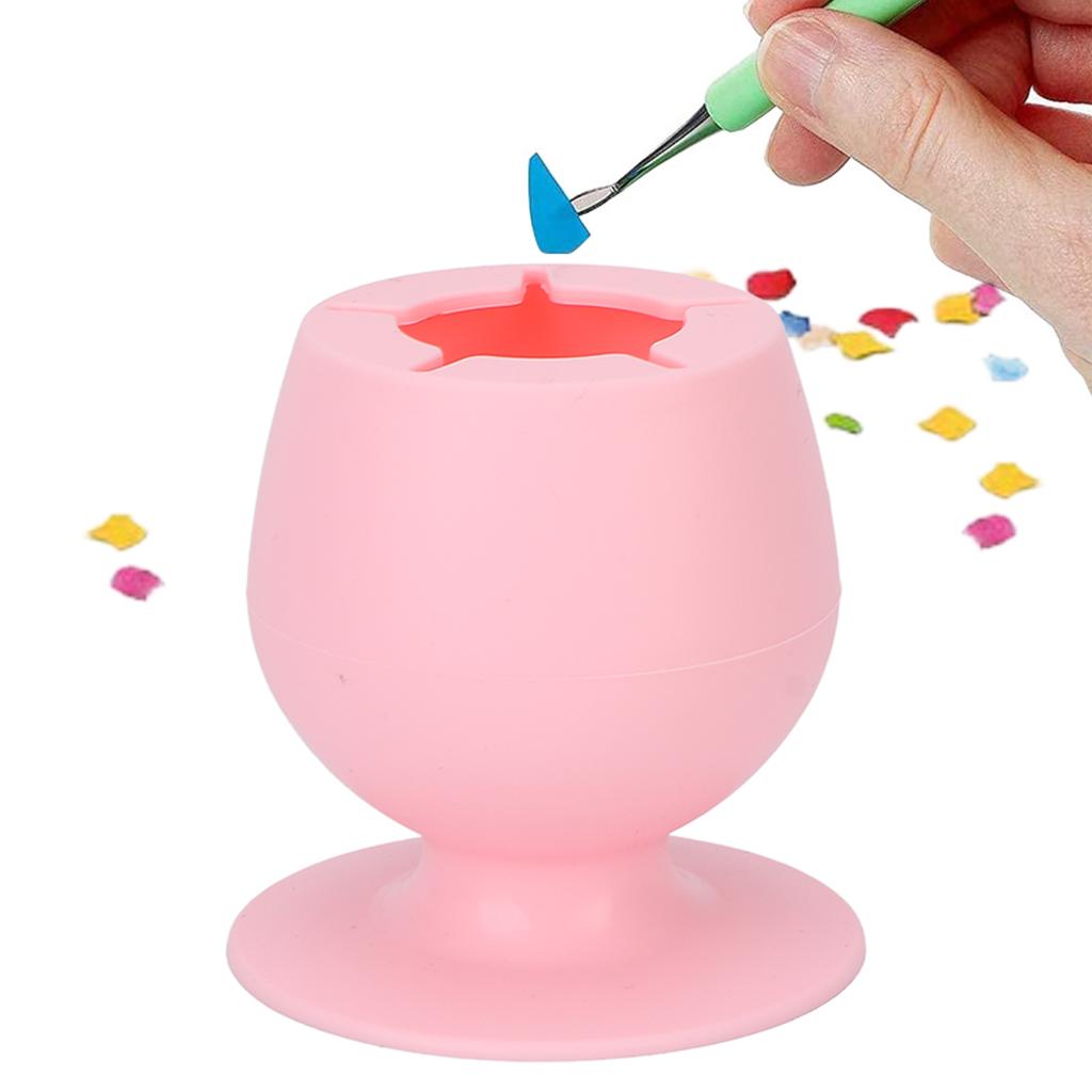 Desktop Storage Cup Soft Silicone Sucker Type Paper Trash Debris Collector Can for Handicrafts Waste