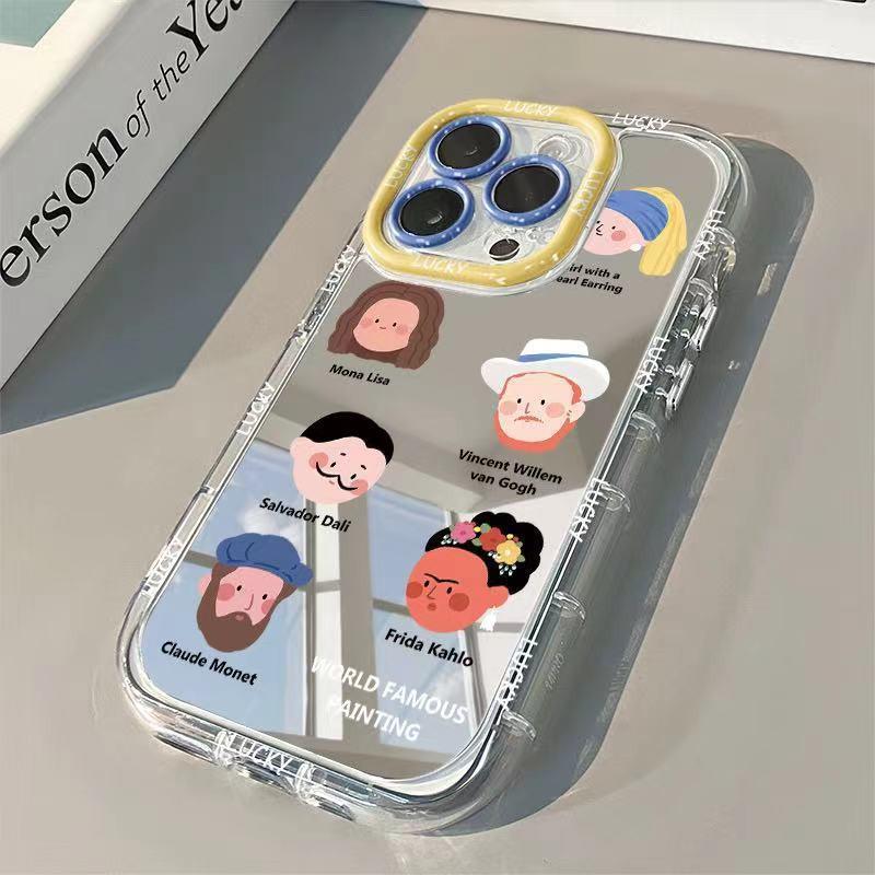 

Oil Painting Portrait Phone Case: Compatible with 12-17 Pro Max, 15 Pro, and 14 Protective Cover for Apple Devices 12