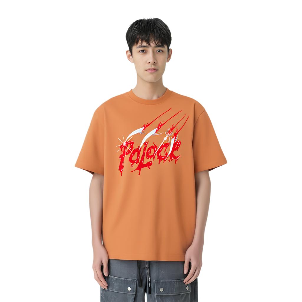 Palace Scratchy T-Shirt Melted Sugar Unisex Tops Orange P25TS077
