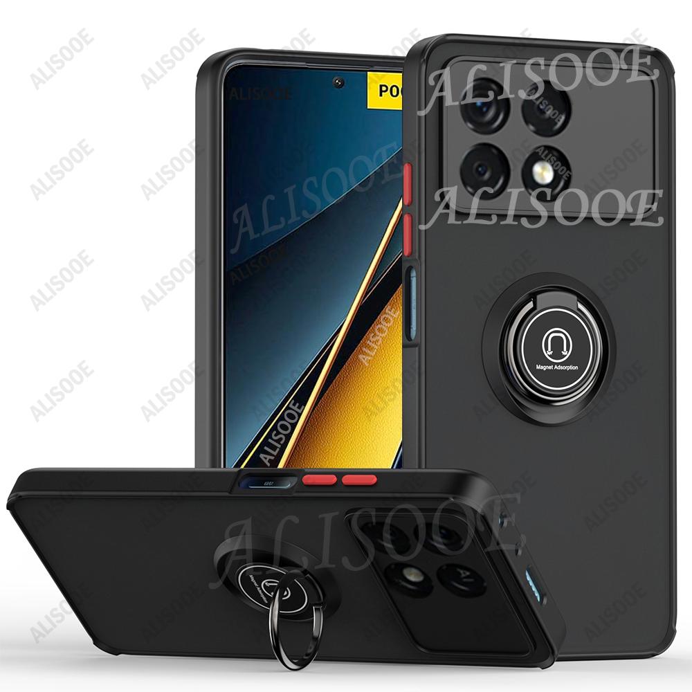 Kickstand Funda for POCO X7 Pro F7 F6 F5 X6 Pro Case Armor Ring Holder Protective Cover for Xiaomi Redmi K70 Shockproof Case