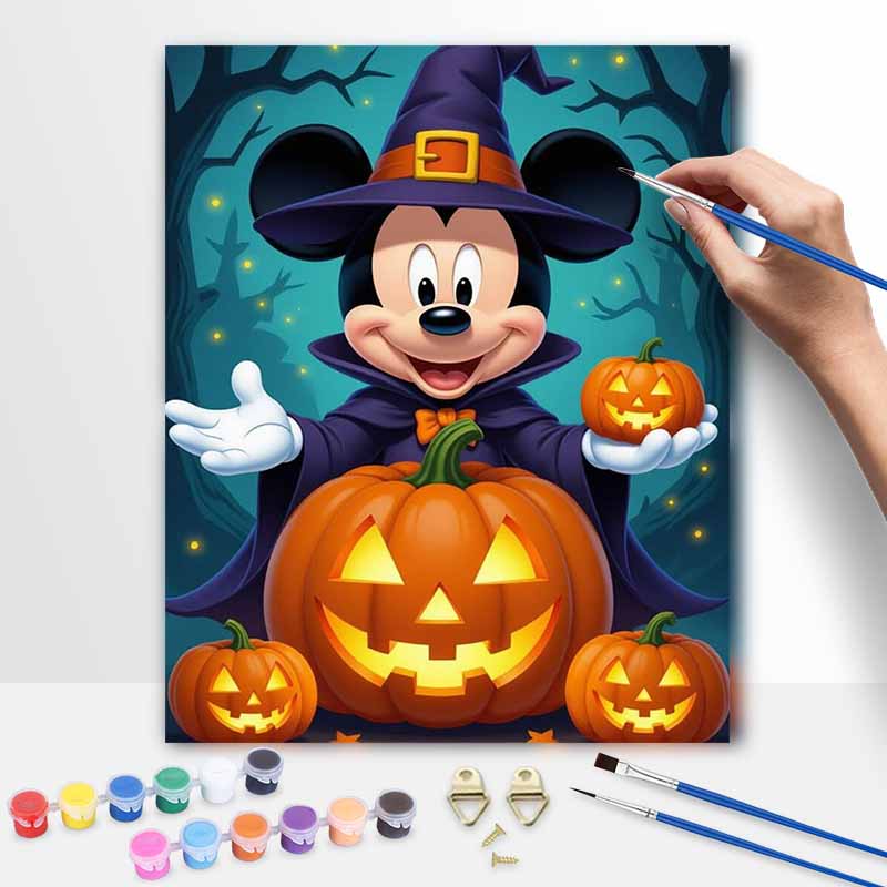Disney Halloween pumpkin digital oil painting hand painting home decoration painting 20x30cm