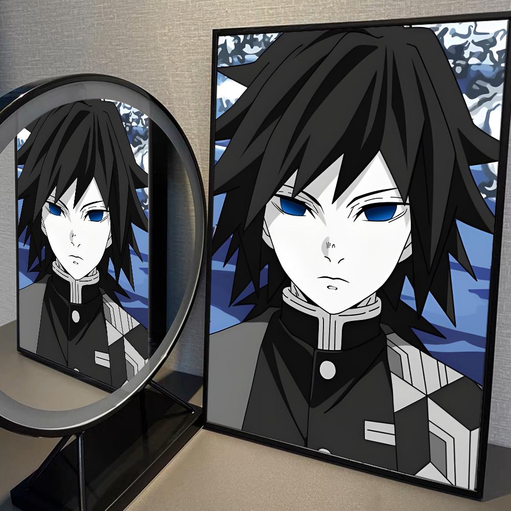 Demon Slayer Tomioka Giyuu DIY Sticky Poster Fancy Wall Sticker for Living Room Bar Decoration Wall Decor