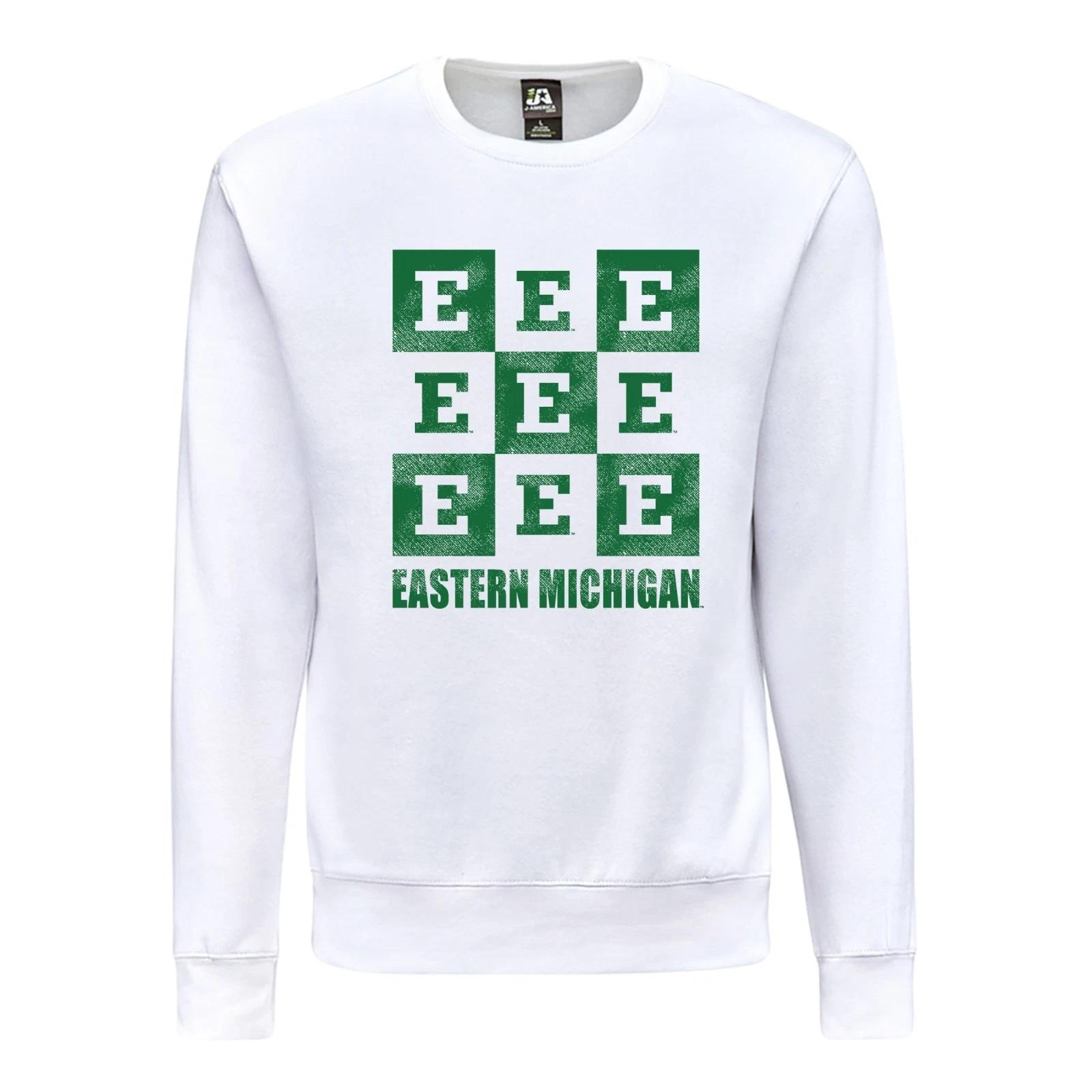 Eastern Michigan Checkerbox JA BTB Crewneck - White S
