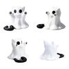 Halloween Ghostly Kitten Toy Doll Waterproof PVC Kitten Figurine Desktop Ornament For Tabletop Mantels Garden Display