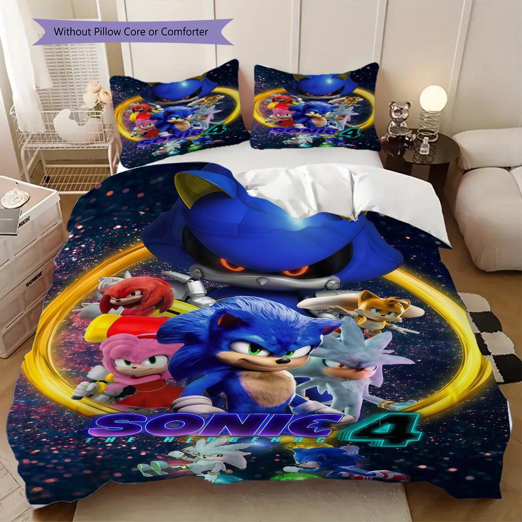 Cartoon Sonic Soft Comfortable Duvet Cover, Children s Bedding Set Gift, Various Sizes Available LXRa40 135x200cm