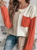 2024 Casual Patchwork Pocket Pullover Knitwear Top