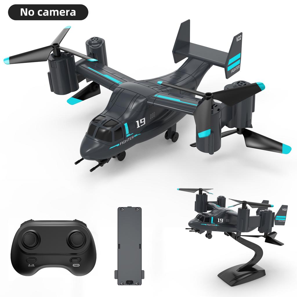 Remote Control Helicopter Drone 480P Camera Fighter UAV Land Air Mode Aircraft Brushless RC Drones for Children Kids Plane Toys