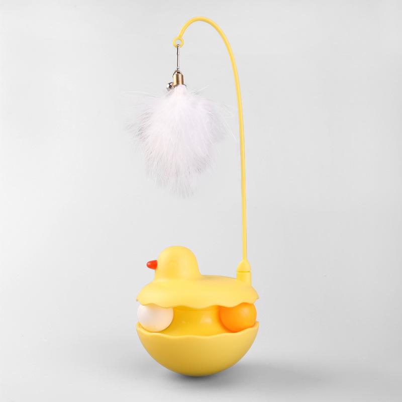 

Duck Shape Cat Teaser Wand,Interactive Cat Toy with Feather & Bell for Kittens,Detachable and Washable B