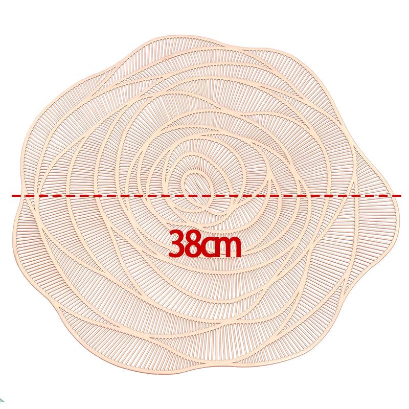 Hollow Rose PVC Non-slip Table Mat Cup Mat Restaurant Hotel Decoration Plate Mat