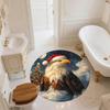 Christmas eagle pattern round rug,Carpet Rug for Living Room Bedroom  Playroom ,Non-slip Floor Mat,Holiday Gifts and Birthday Gifts.