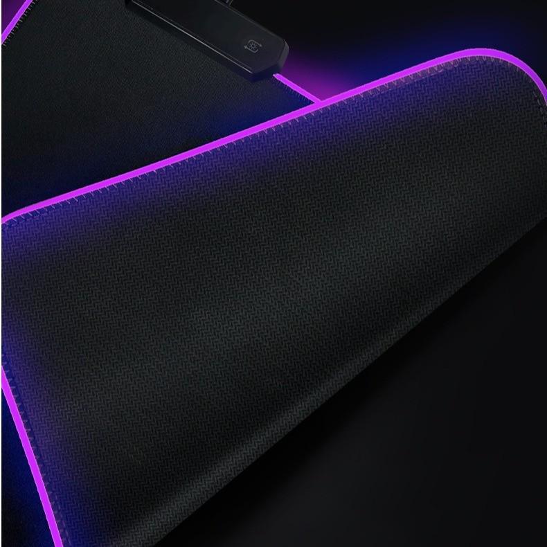 RGB Luminous Gaming Mouse Pad - Large, Thick, LED Rubber Desk Mat with Lock Edge Pattern