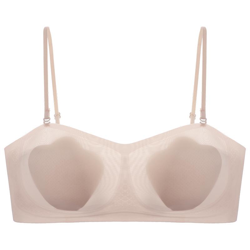 5266 Strapless Milk-Skin Push-Up Bra for Small Busts - Wire-Free, Anti-Sagging, Anti-Slip, Lifting, Minimizer