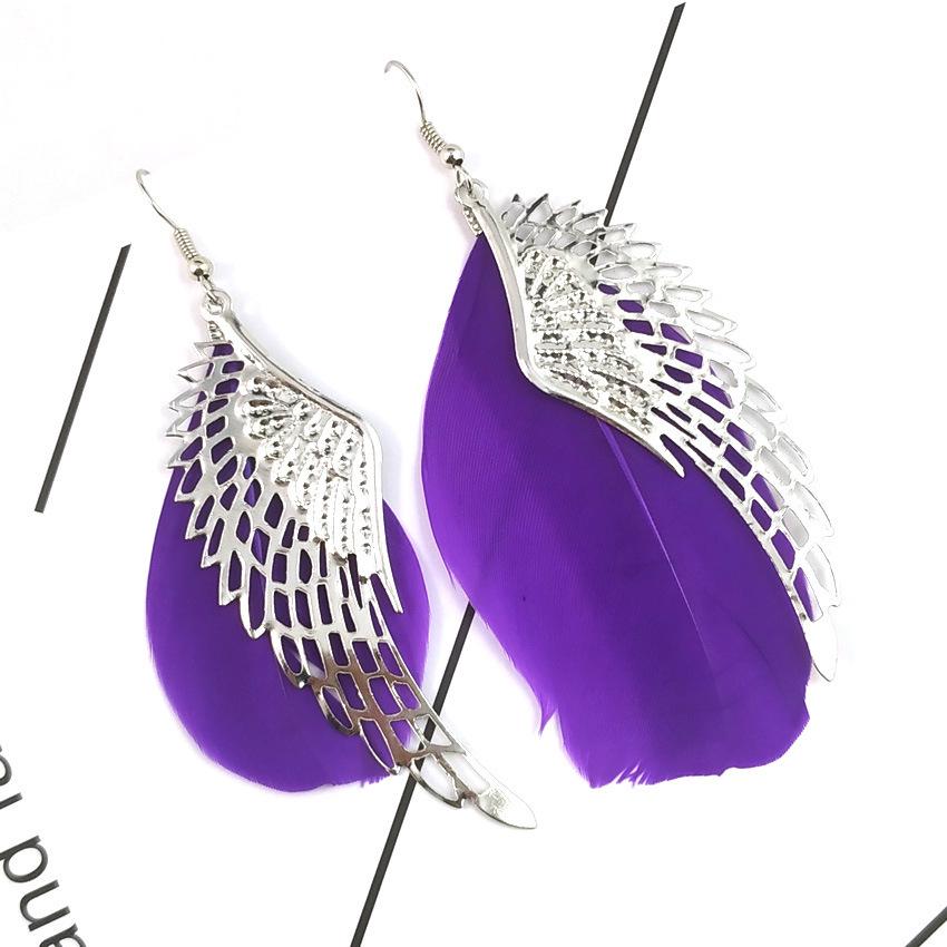 Angel Wings Feather Earrings: Fashionable Changeable Ornaments with a European-American Flair