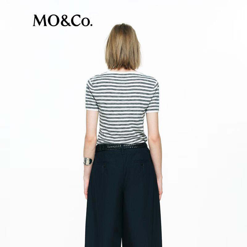 MO&Co. C+ Series Striped Short Sleeve Knit Top