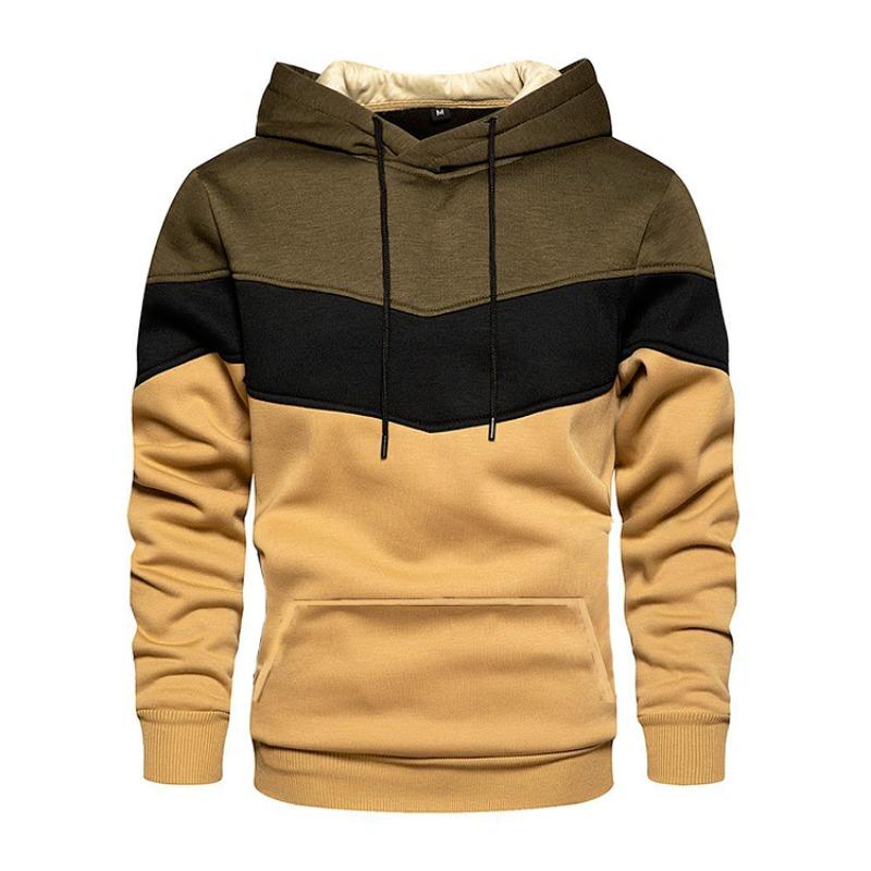 Mens Patchwork Hooded Sweatshirt Hoodie Clothing Casual Loose Streetwear Men's Fashion Fall/Winter Sports Jacket