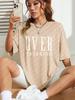 Unisex Přemýšlení Nápis Dámské Krátký Rukáv Prodyšné Vintage O-Výstřih Topy All-math Ležérní Trička Dámské Tričko Oblečení
