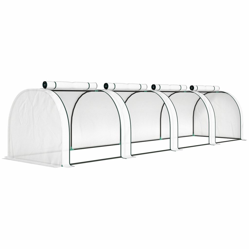 395 x 100 cm Low Tunnel Greenhouse - White