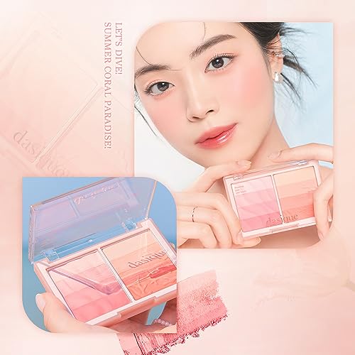 Dasique „Offiziell“ Daisique Blending Mood Cheek Blending Mood Cheek/Rouge Palette/4-Farben Rouge/Warme & Kalte Töne/Wangenpalette (#01 Sommerkoralle)