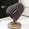 Winter Hat Knitted For Women With Letter Embroidery Korean Style For Daily Use