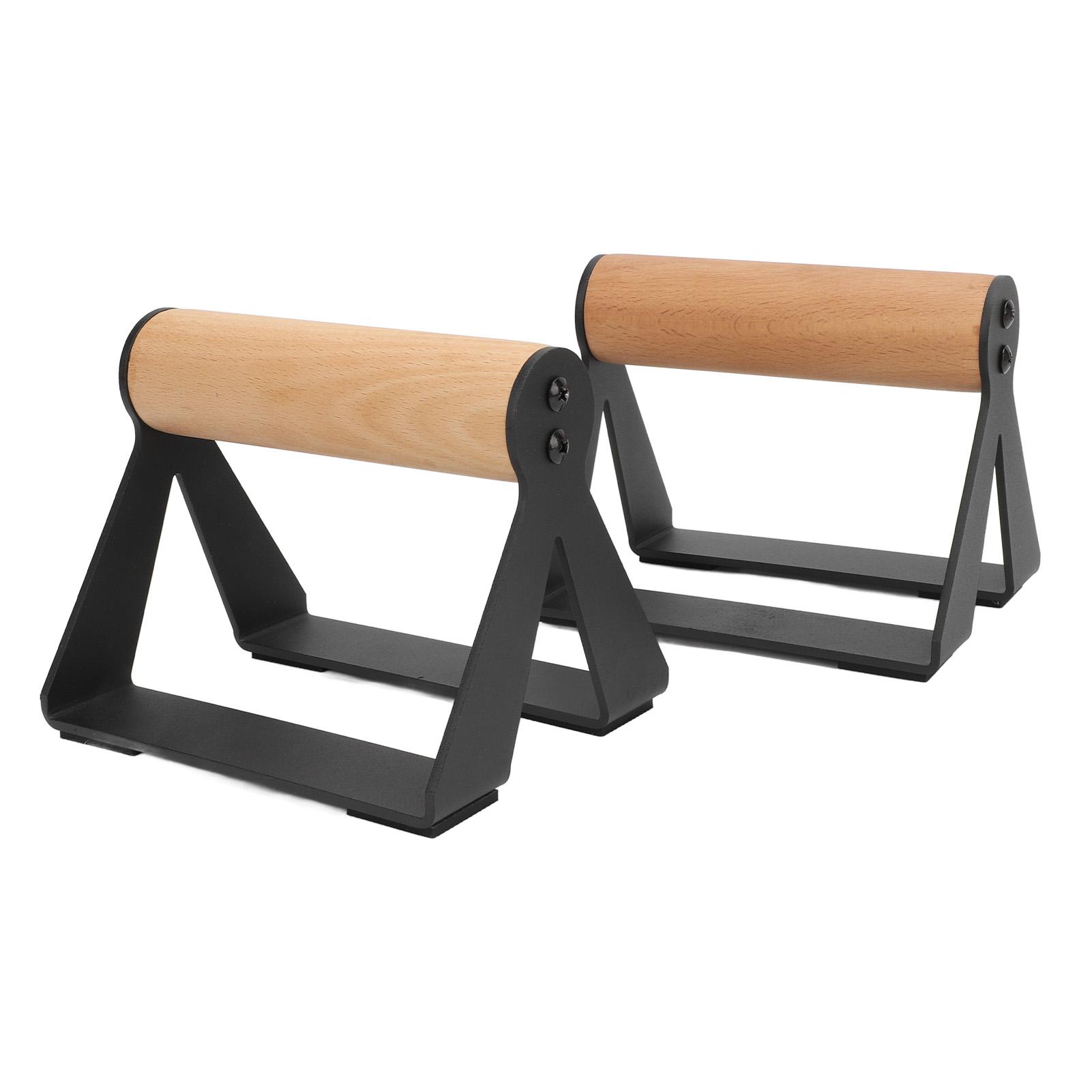 

1 пара деревянных брусьев для отжиманий с эргономичными ручками, прочные стальные нескользящие параллели для стойки на руках