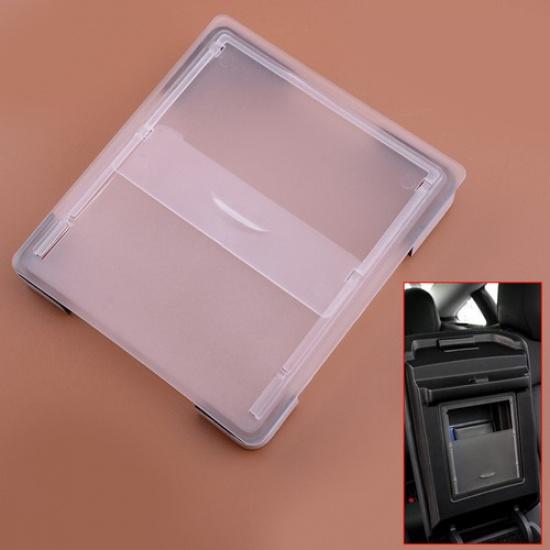 Transparent ABS Armrest Hidden Storage Box Organizer Tray Fit For Tesla Model 3