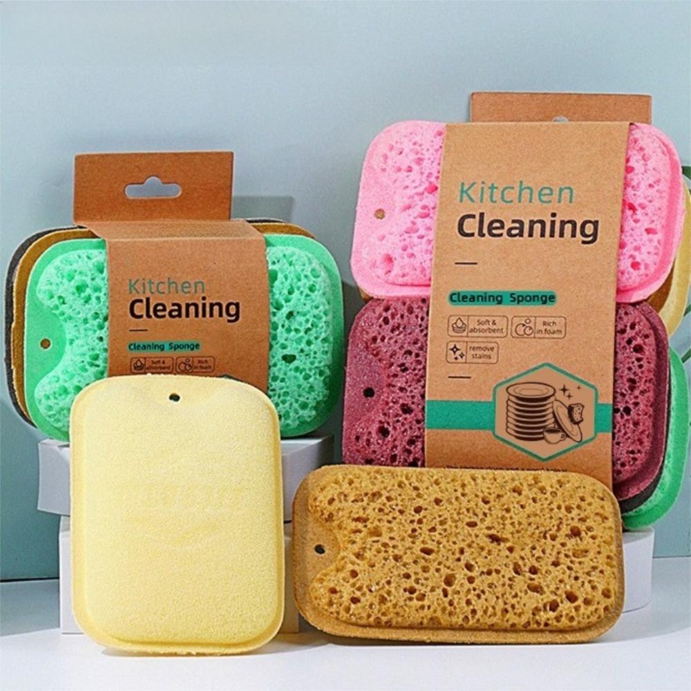6pcs/set High Density Sponge Wipes Washable Kitchen Cleaning Brushes Cleaning Sponges Home Cleaning