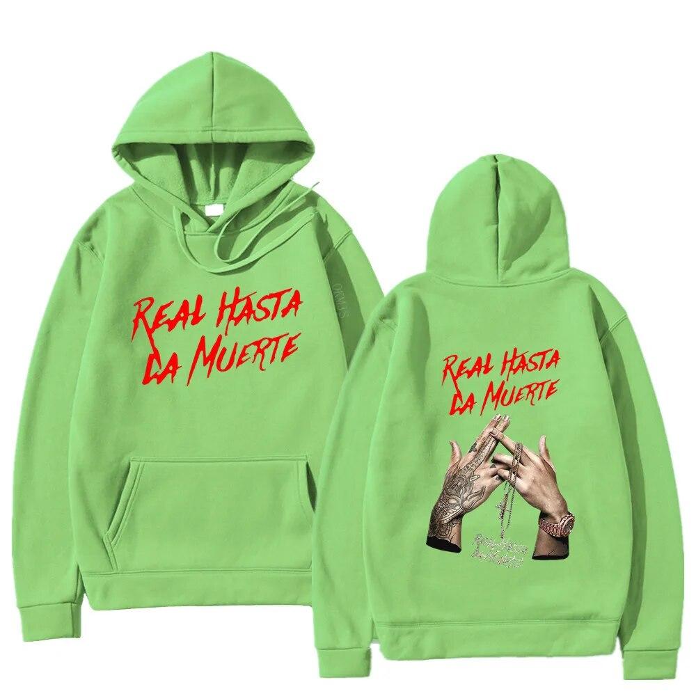 Anuel AA Printed Unisex Hoodies Sweatshirt Fashion Real Hasta La Muerte Casual Tracksuit Unisex Women Clothing Anime Pullover Hoodie