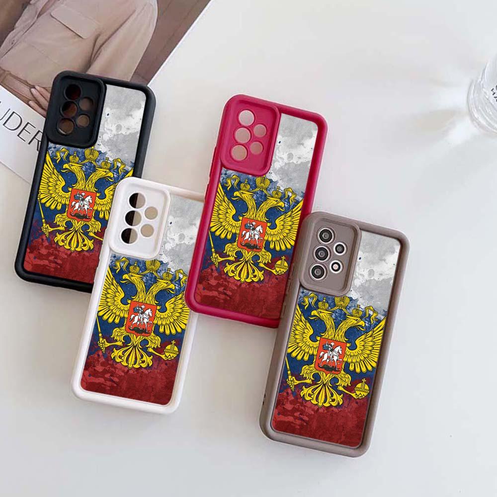 

N28 Государственный флаг России, национальный герб, Мягкий силиконовый чехол для Samsung A54 A25 A34 Xiaomi POCO X5 Redmi Note 12S Huawei P50 Honor 90 Чехол с ангельскими глазками