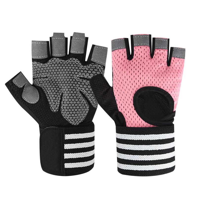 Gym Workout Gloves Half-Finger With Wrist Support Anti-Slip Durable Men Women Fitness Training