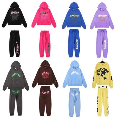 Young Thug Style Spider Web Hoodie Set