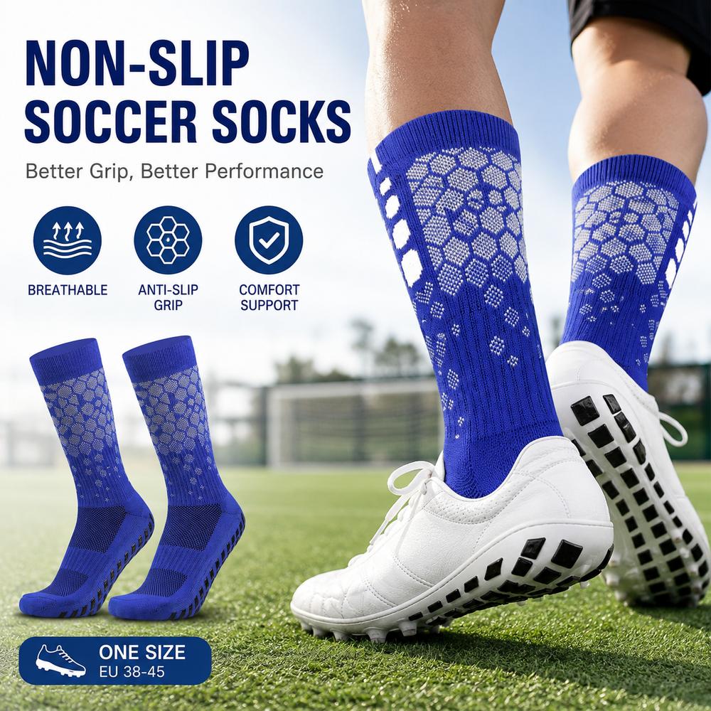 Breathable Soccer Grip Socks Anti Slip Sports Training Socks Football Grip Socks Sports Training