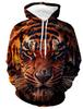 Women's  3D Vintage Realistic Lion Head Print Khaki Hoodie Casual Streetwear Pullover Sweatshirt Soft Comfort Daily Fashion Tops