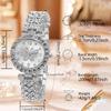 5PC Luxury Women Watch Set Fashion and Trendy With Rhinestone Butterfly Element Dial Quartz Watch Bracelet Set Perfect Gift