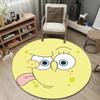 Circular Carpet SpongeBob SquarePants Goofy Face Yellow Cartoon Teen Room Decor