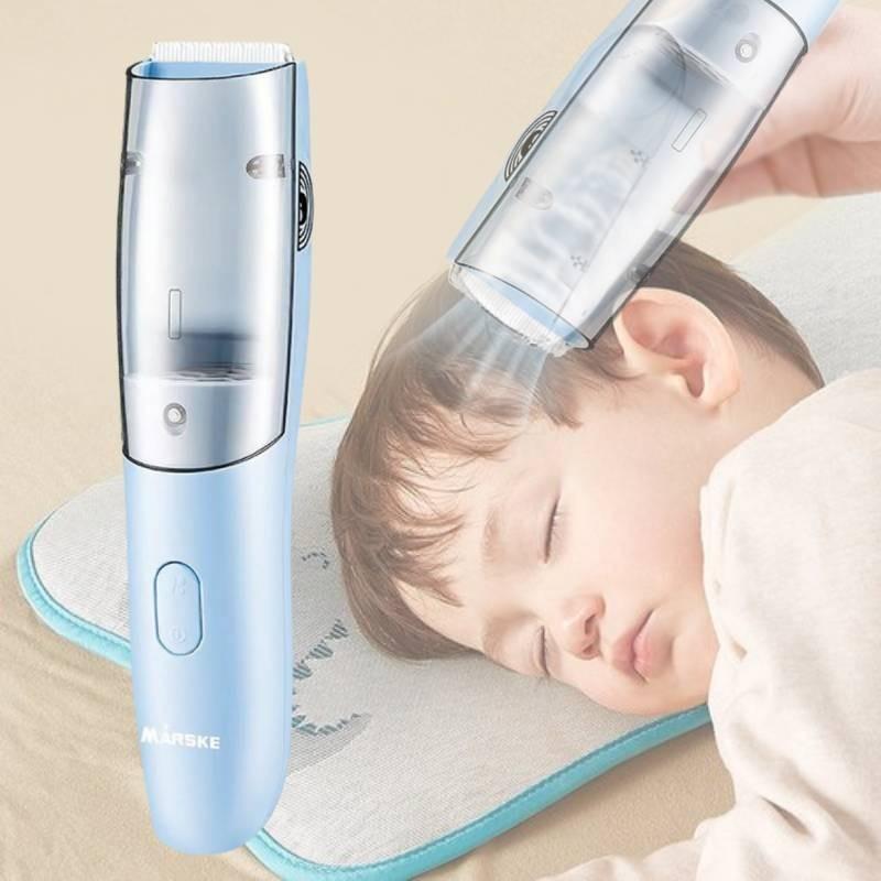 Wiederaufladbarer Baby-Haarschneider Wasserdicht USB Blaue Keramikklinge Leiser Motor