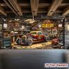 1 Set of 2D Flat Photography Booth Props, Classic Car Scene Backdrop Cloth, Party Activities and Home Decoration