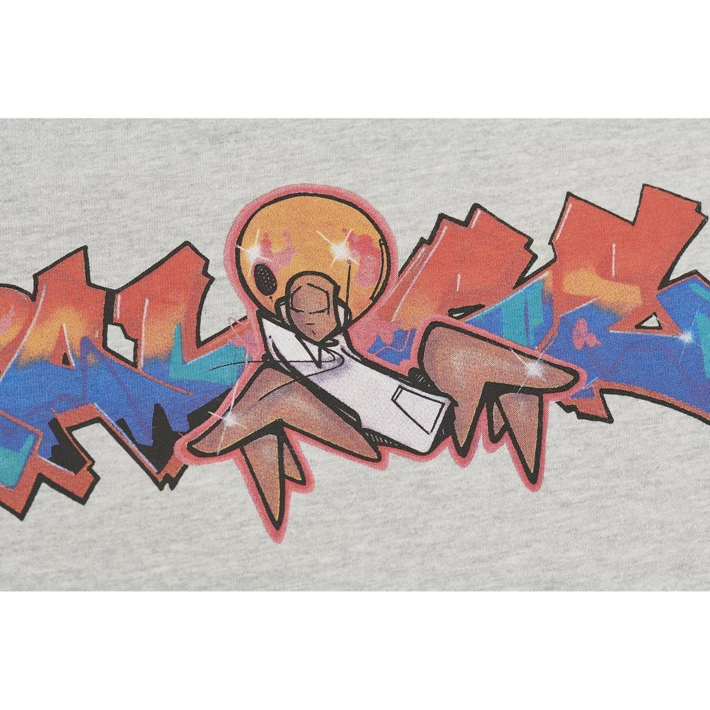 Palace Ultimo Series Zomby T-Shirt Grey Marl Cartoon Print Round Neck Short Sleeve T-Shirt Unisex T-Shirts P21TS230