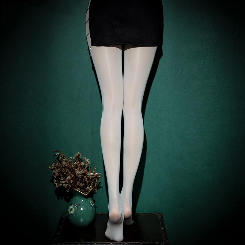 Sexy Women Oil Shiny Lingerie Open Crotch Stockings Elastic Hot Ultrathin Bling Tights Clubwear Female Glossy Pantyhose Clothing