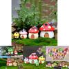 Diy Resin Mushroom House Castle Garden Craft Decor Miniature Micro Art Landscape