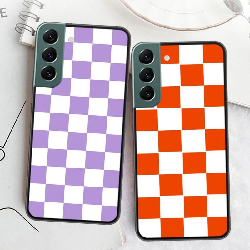 Retro Classic Chess Board Grid Phone Case For Samsung Galaxy S22 S25 Ultra S21 S10 Plus S26 Edge S20 S23 S24 FE Cover Silico