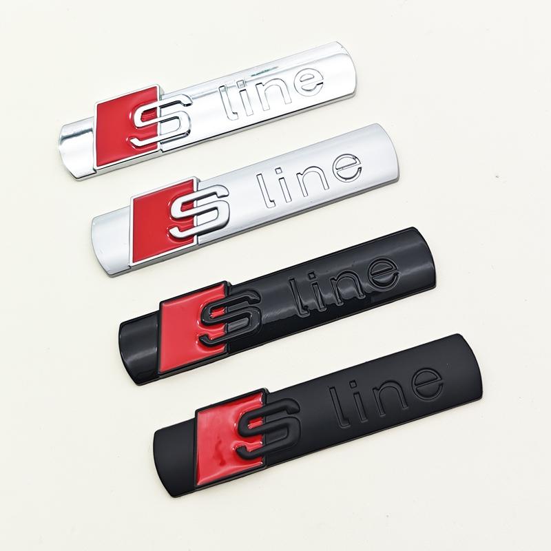 Logo S Line Métallique 3D Emblème Sline Autocollant Badge Latéral d'Aile de Voiture Pour f2 A3 A4 A5 A6 A7 A8 A1 A2 S3 S4 S5 S6 S7 TT RS 3 4 5 6 7