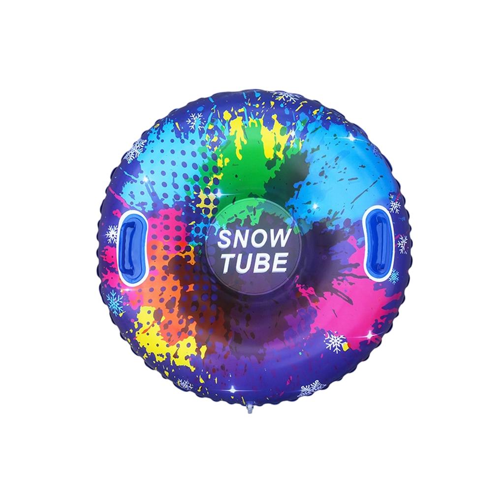 Inflatable Snow Tube for Winter Sports Durable PVC Material with Dual Handles Heavy Duty Round Sled for Snow Sliding Outdoor Fun