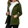 Womens Raincoats With Hood  Lightweight Outdoor Hooded Waterproof Windbreaker Solid Trench Coat Jacket Plus Size