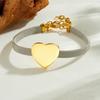 Two-tone Mesh Band Gold Heart Charm Bracelet for Women