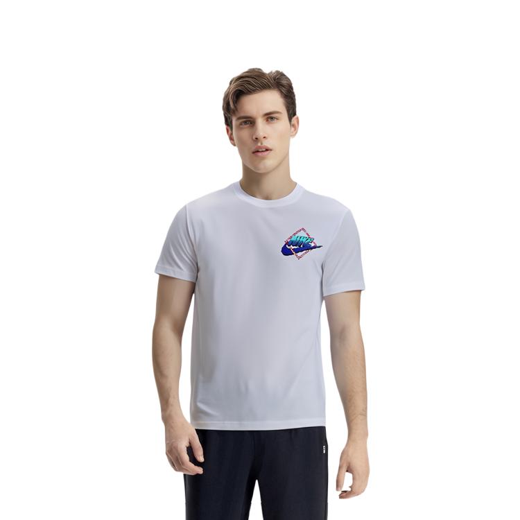 Nike T Shirts Men's White Crew Neck Moderate Straight Fit DD1285-100