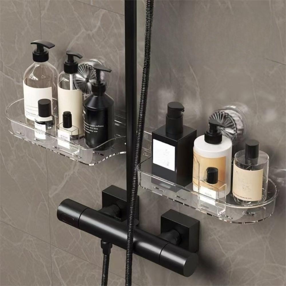 Bohrfreie Waschbecken-Regale Wandmontierte Wasserhahn-Regale Geschenke Toilettenwaschbecken Spiegel Aufbewahrungsbox